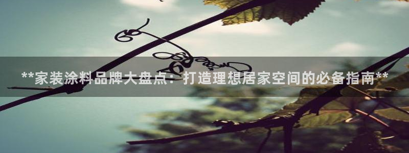 和记登陆：**家装涂料品牌大盘点：打造理想居家空间的必备指南**