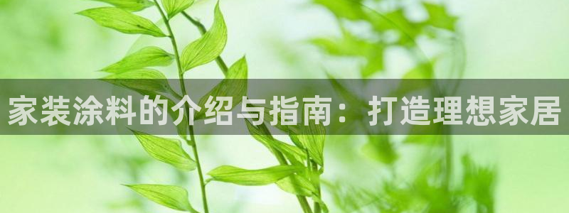 和记pc：家装涂料的介绍与指南：打造理想家居