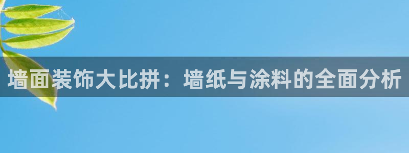 和记官方网址：墙面装饰大比拼：墙纸与涂料的全面分析