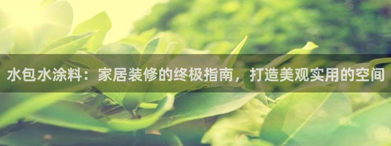 和记官方网址：水包水涂料：家居装修的终极指南，打造美观实用的空间