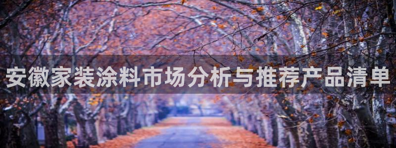 和记AG旗舰：安徽家装涂料市场分析与推荐产品清单
